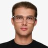 Kiel Clear Shiny Silver AcetateEyeglass Frames for Men from EyeBuyDirect
