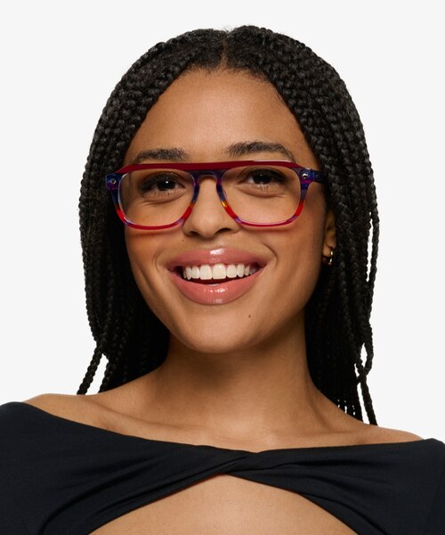 Starry Blue Red Rainbow AcetateEyeglass Frames for Women from EyeBuyDirect