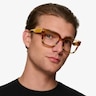 Vibrant Brown Yellow Striped AcetateEyeglass Frames for Men from EyeBuyDirect