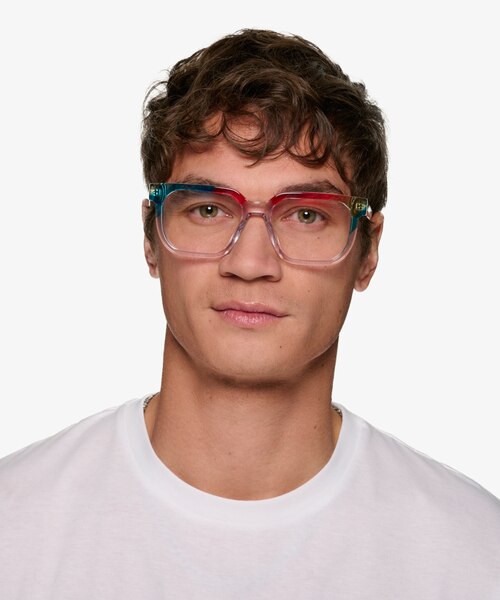 Empowered Rainbow Clear AcetateEyeglass Frames for Men from EyeBuyDirect