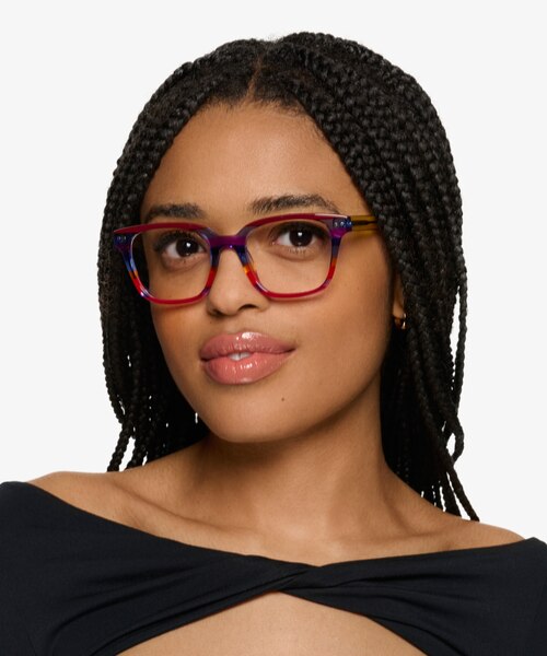 Spotlight Red Blue Rainbow AcetateEyeglass Frames for Women from EyeBuyDirect