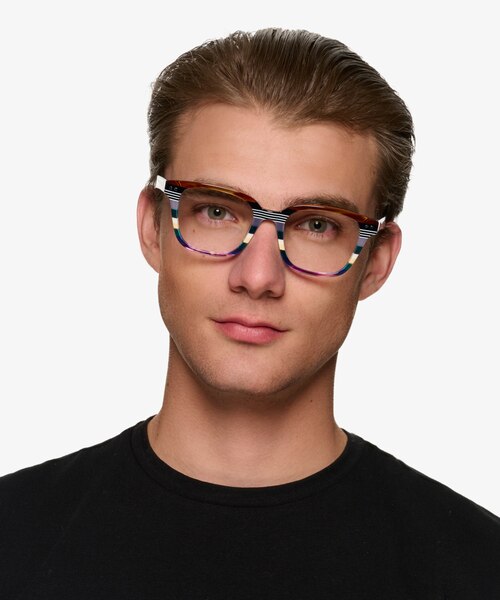 Spotlight Green Brown Rainbow AcetateEyeglass Frames for Men from EyeBuyDirect