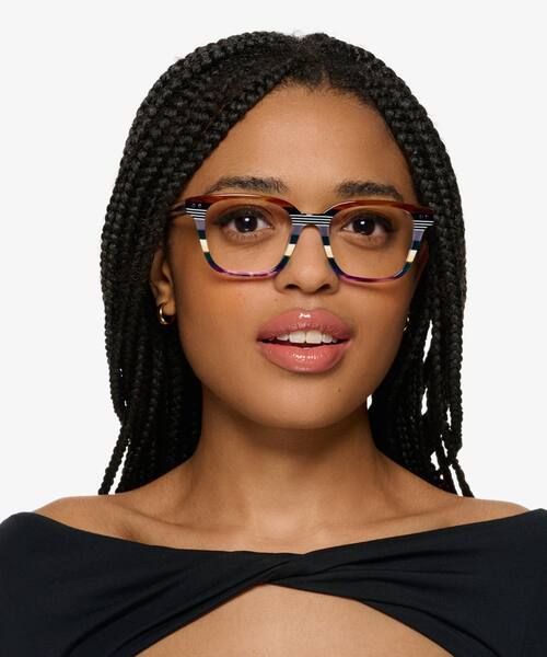 Green Brown Rainbow Spotlight -  Acetate Eyeglasses