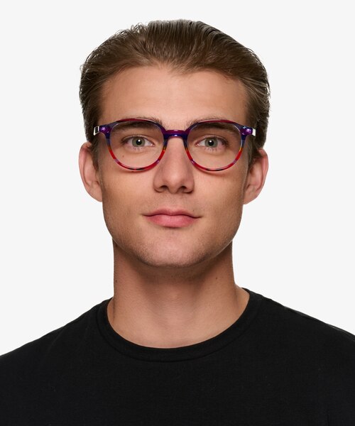 Expression Red Blue Rainbow AcetateEyeglass Frames for Men from EyeBuyDirect