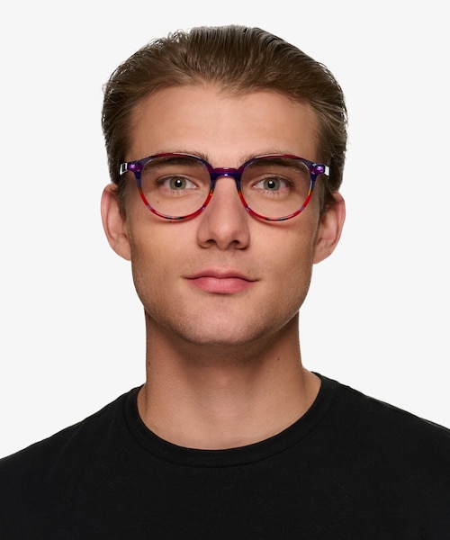 Expression Red Blue Rainbow AcetateEyeglass Frames for Men from EyeBuyDirect