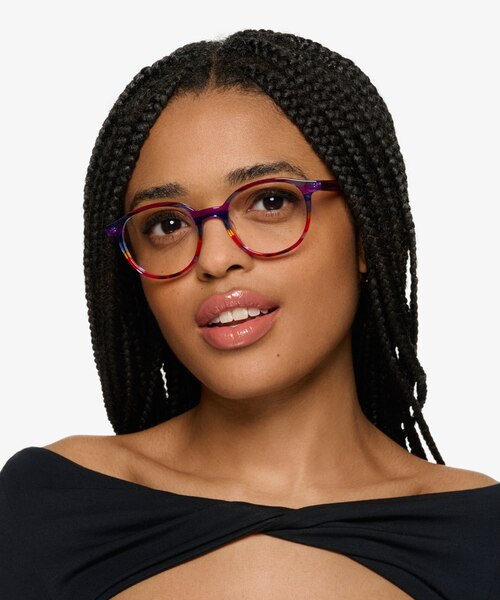 Expression Red Blue Rainbow AcetateEyeglass Frames for Women from EyeBuyDirect
