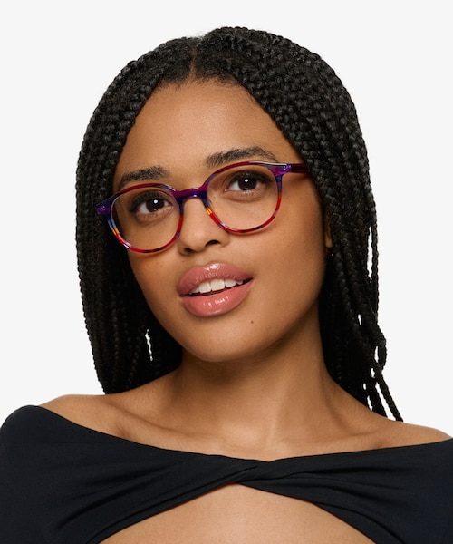Expression Red Blue Rainbow AcetateEyeglass Frames for Women from EyeBuyDirect