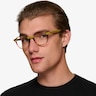 Expression Brown Yellow Striped AcetateEyeglass Frames for Men from EyeBuyDirect
