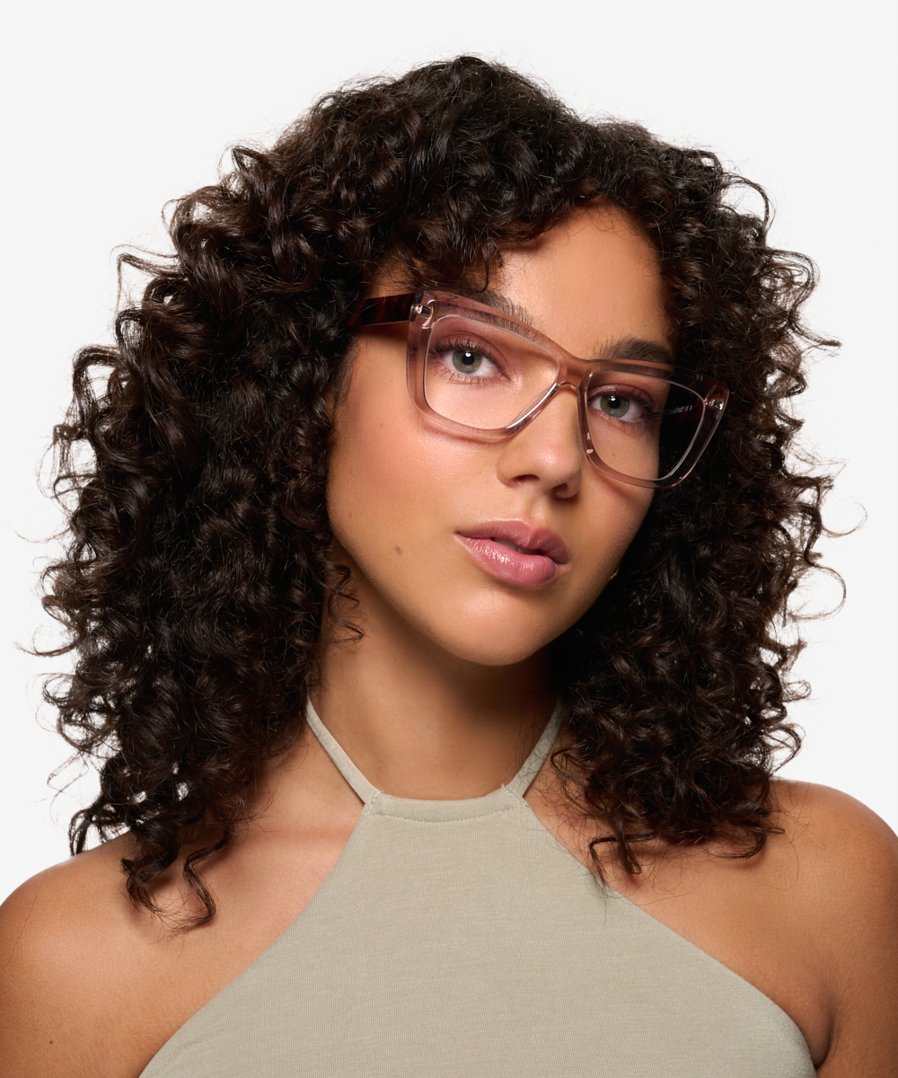 Scribble Cat Eye Crystal Light Brown Glasses for Women | Eyebuydirect