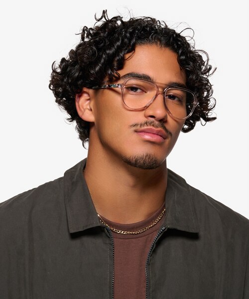 Loft Crystal Light Brown AcetateEyeglass Frames for Men from EyeBuyDirect