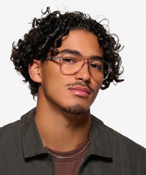 Loft Crystal Light Brown AcetateEyeglass Frames for Men from EyeBuyDirect