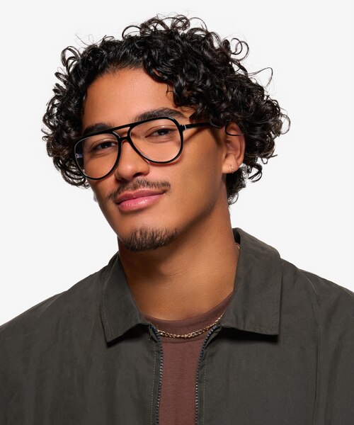 Loft Black AcetateEyeglass Frames for Men from EyeBuyDirect