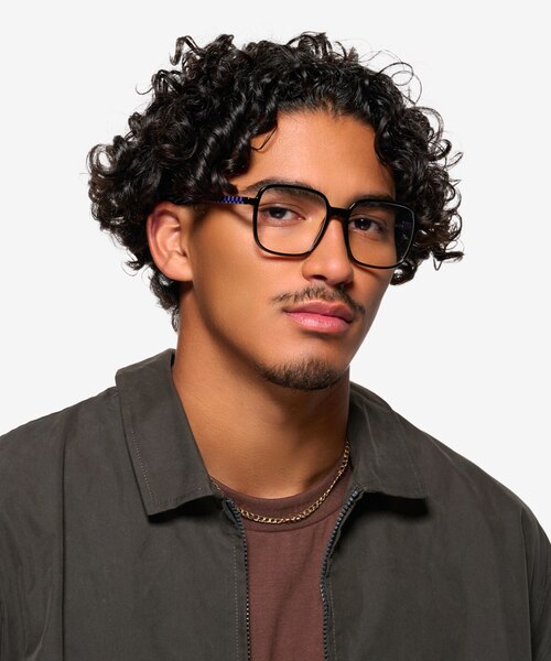Abstract Black AcetateEyeglass Frames for Men from EyeBuyDirect