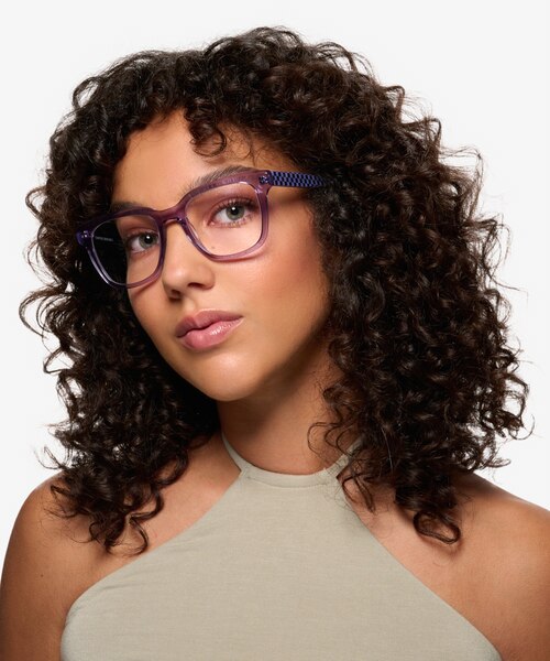 Compose Crystal Purple AcetateEyeglass Frames for Women from EyeBuyDirect