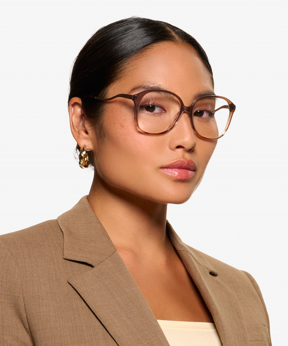 Edith Round Brown Pearl Glasses for Women Eyebuydirect