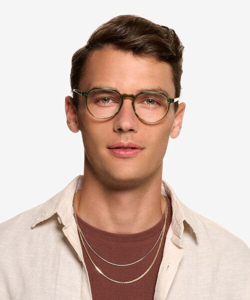 Birdie Crystal Green AcetateEyeglass Frames for Men from EyeBuyDirect
