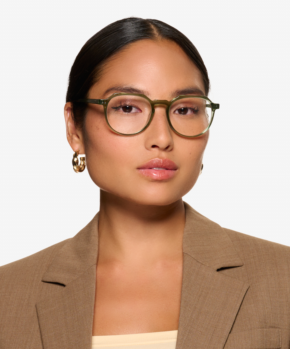 Birdie Round Crystal Green Full Rim Eyeglasses Eyebuydirect Canada