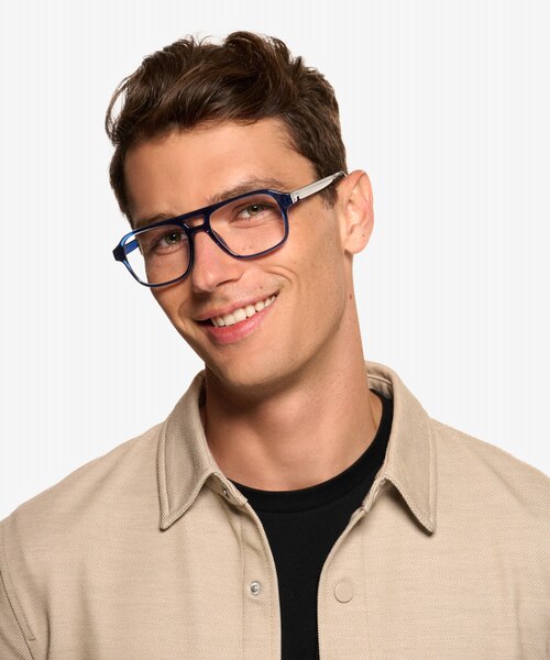 Conifer Crystal Blue Eco-friendlyEyeglass Frames for Men from EyeBuyDirect