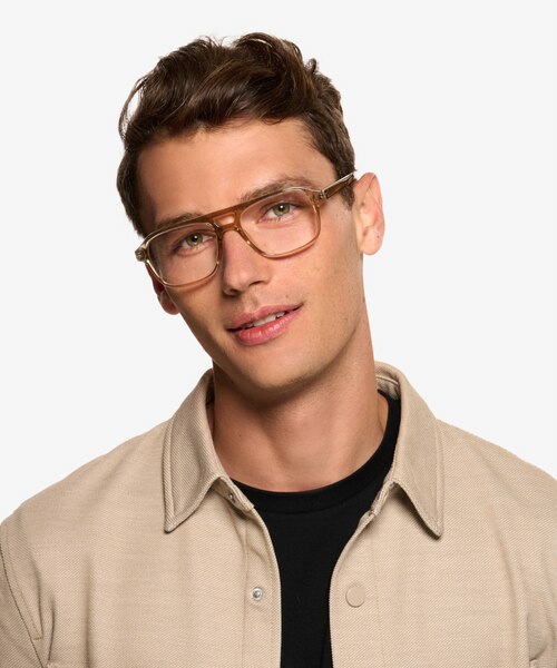 Conifer Crystal Light Brown Eco-friendlyEyeglass Frames for Men from EyeBuyDirect