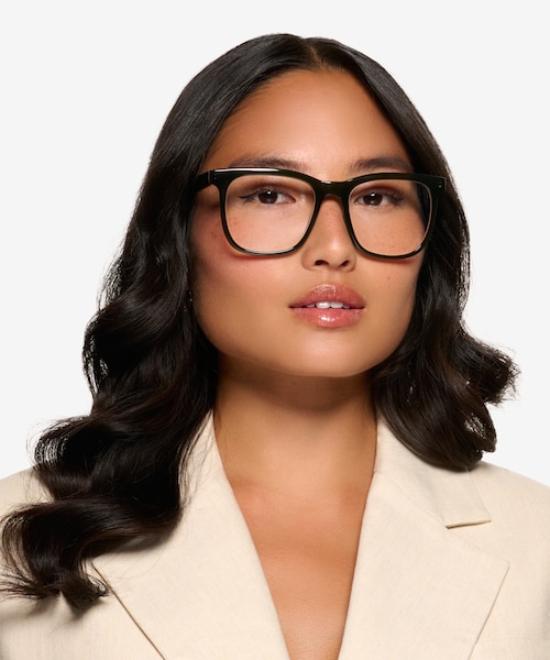 Rowen Crystal Dark Green Eco-friendlyEyeglass Frames for Women from EyeBuyDirect