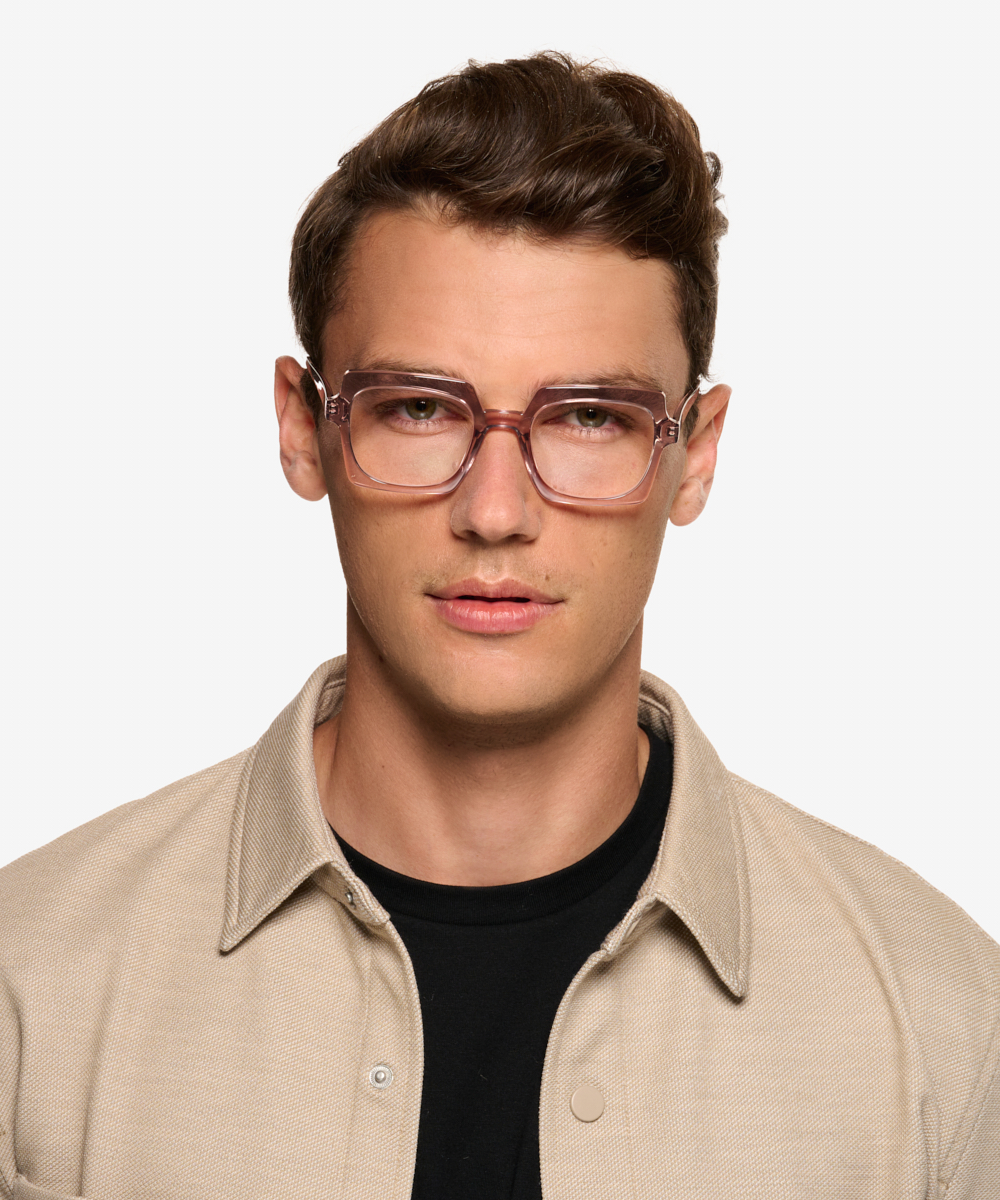 Walnut Square Crystal Nude Full Rim Eyeglasses | Eyebuydirect Canada