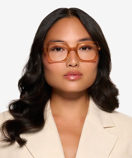 Walnut Crystal Orange Eco-friendlyEyeglass Frames for Women from EyeBuyDirect