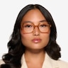 Walnut Crystal Orange Eco-friendlyEyeglass Frames for Women from EyeBuyDirect