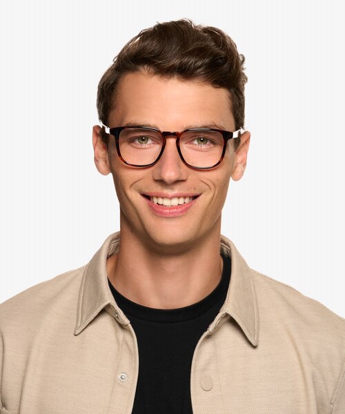 Banyan Shiny Tortoise Eco-friendlyEyeglass Frames for Men from EyeBuyDirect