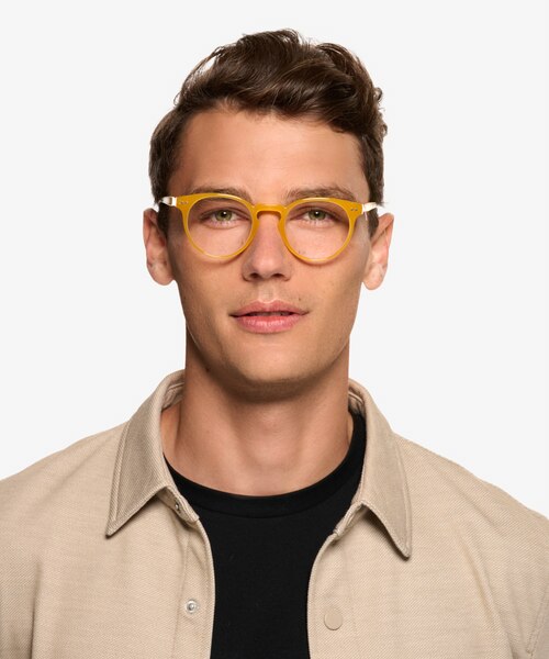 Oak Crystal Yellow Eco-friendlyEyeglass Frames for Men from EyeBuyDirect
