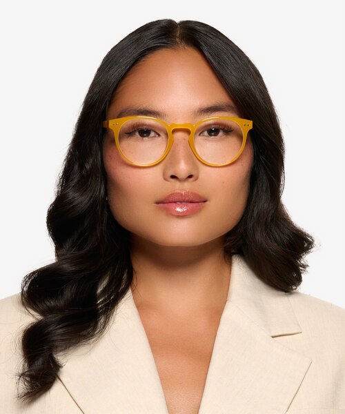 Oak Crystal Yellow Eco-friendlyEyeglass Frames for Women from EyeBuyDirect