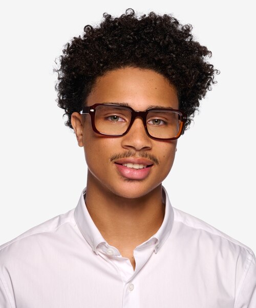 Wilder Crystal Dark Brown AcetateEyeglass Frames for Men from EyeBuyDirect