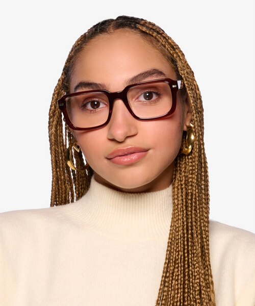 Wilder Crystal Dark Brown AcetateEyeglass Frames for Women from EyeBuyDirect