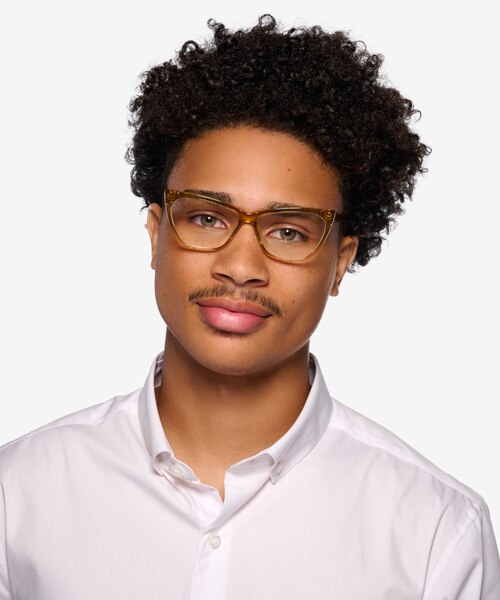 Rue Crystal Yellow AcetateEyeglass Frames for Men from EyeBuyDirect