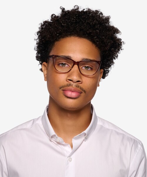 Rue Crystal Brown AcetateEyeglass Frames for Men from EyeBuyDirect