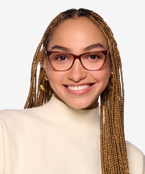Rue Crystal Brown AcetateEyeglass Frames for Women from EyeBuyDirect