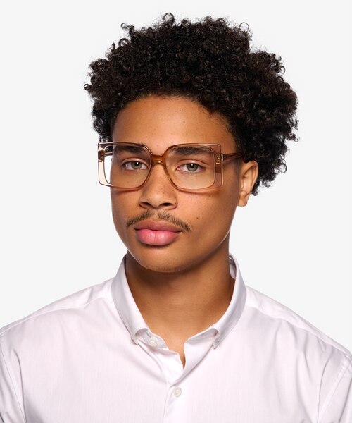 Elowen Crystal Brown AcetateEyeglass Frames for Men from EyeBuyDirect