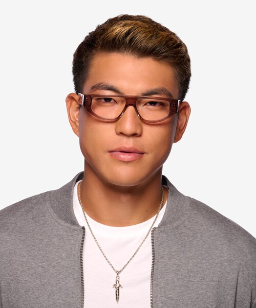 Tempora Crystal Brown AcetateEyeglass Frames for Men from EyeBuyDirect