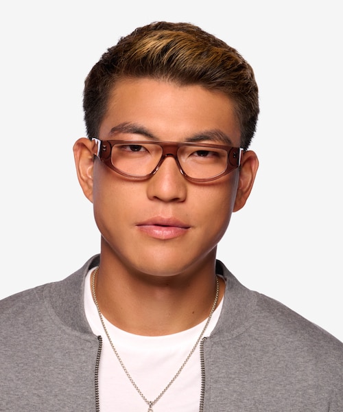 Tempora Crystal Brown AcetateEyeglass Frames for Men from EyeBuyDirect