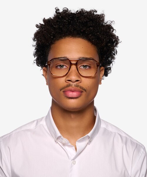 Clay Crystal Brown AcetateEyeglass Frames for Men from EyeBuyDirect