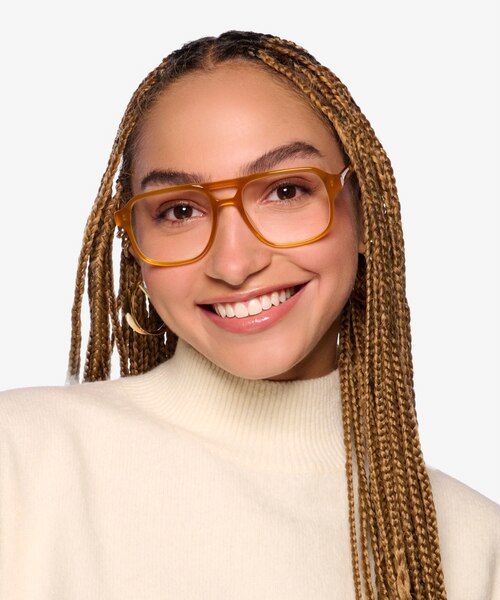Clay Crystal Yellow AcétateMontures de lunettes de vue pour Femmes d'EyeBuyDirect