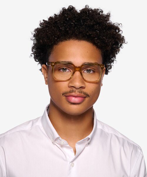 Linden Crystal Brown AcetateEyeglass Frames for Men from EyeBuyDirect