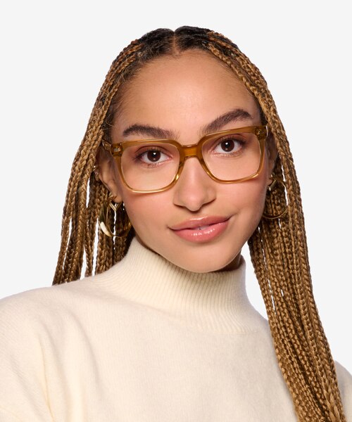 Linden Crystal Brown AcetateEyeglass Frames for Women from EyeBuyDirect