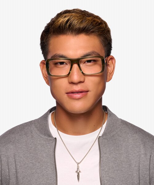 Elapso Clear Green AcetateEyeglass Frames for Men from EyeBuyDirect