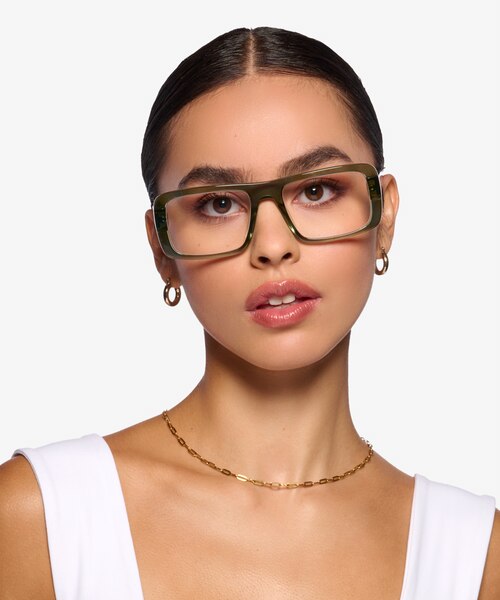 Elapso Clear Green AcetateEyeglass Frames for Women from EyeBuyDirect