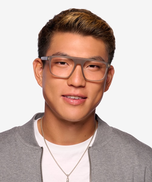 Tempus Frosted Gray AcetateEyeglass Frames for Men from EyeBuyDirect