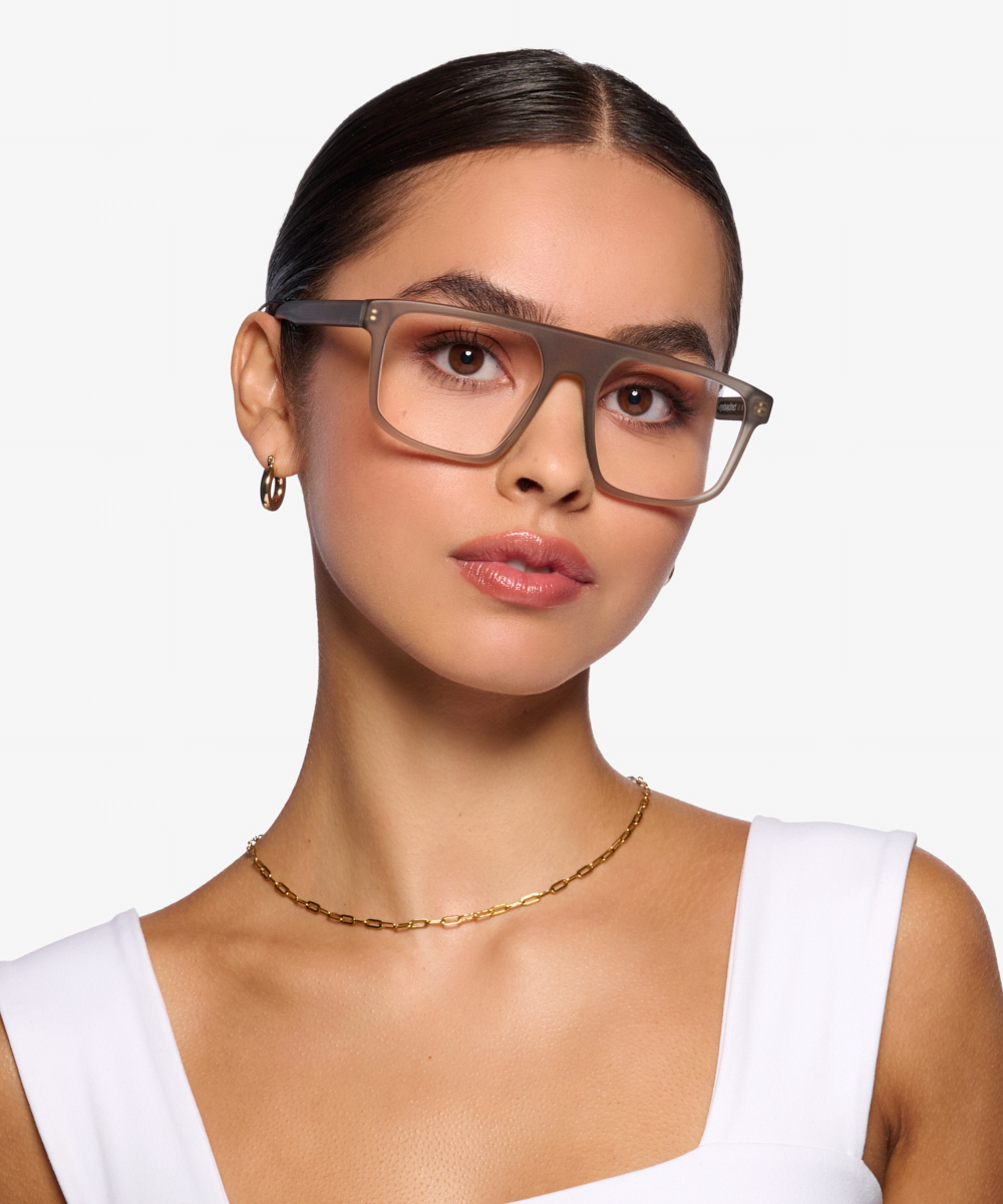 Tempus Square Frosted Gray Full Rim Eyeglasses Eyebuydirect