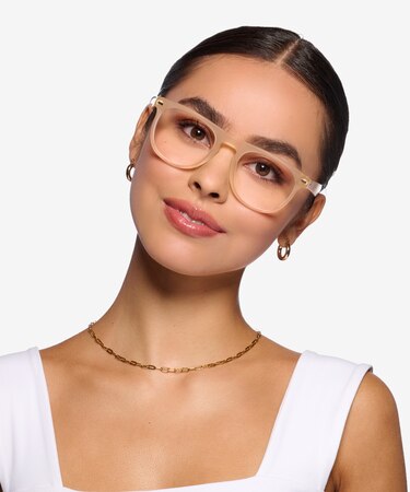 Matte Crystal Melon Chrono -  Acetate Eyeglasses