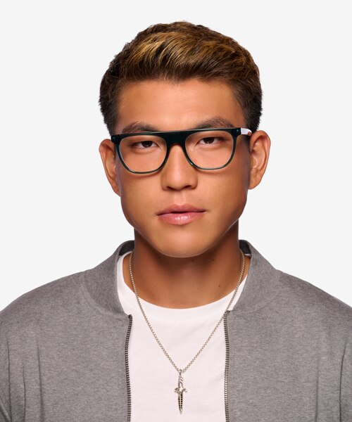 Mentis Crystal Blue AcetateEyeglass Frames for Men from EyeBuyDirect
