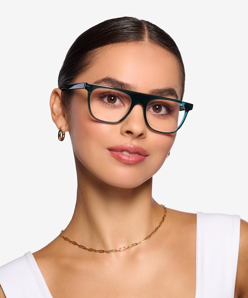 Mentis Crystal Blue AcetateEyeglass Frames for Women from EyeBuyDirect