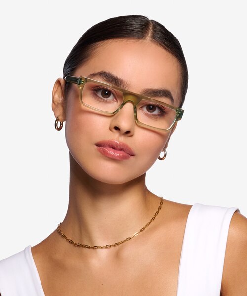 Mox Crystal Olive Green AcetateEyeglass Frames for Women from EyeBuyDirect
